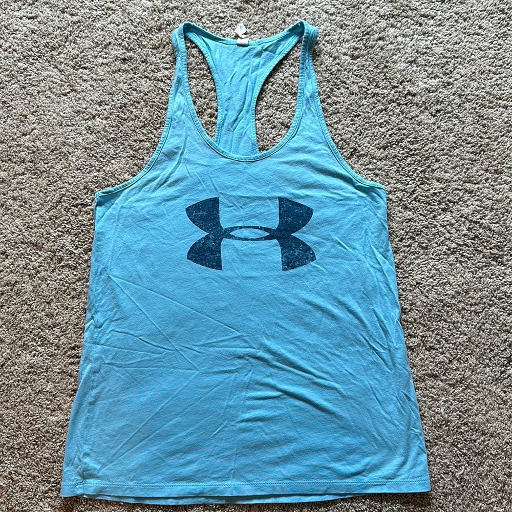 Under Armour Blue Heat Gear Loose Razor Back Workout Tank Top
